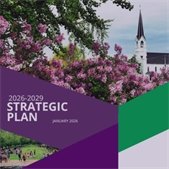 Cover of the Village of Lombard 2026–2029 Strategic Plan, dated January 2026, featuring lilac blooms and a church steeple