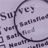 photo of survey text with possible answers to check such as Very Satisfied, Satisfied and Neutral