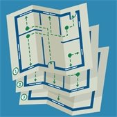 Illustration of a home fire escape plan with marked exits and evacuation routes