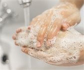 photo of handwashing with soap