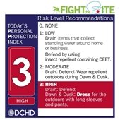 fight the bite graphic with text explaining recommended actions to prevent mosquito bites
