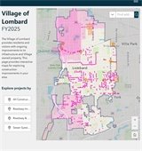 screenshot of aerial interactive map for construction projects around the Village
