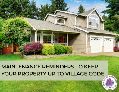 well kept beige multi story home with green and purple shrub landscape