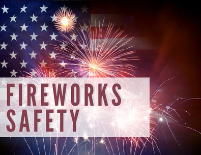 fireworks safety graphic with fireworks
