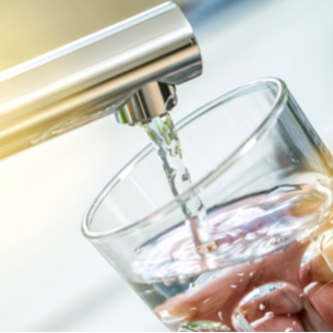 Water Quality Report graphic with water pouring in background