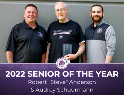 2022 Senior Man of the year pictured with Village President and Trustee 