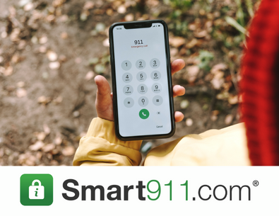 smart phone in hand dialing 911