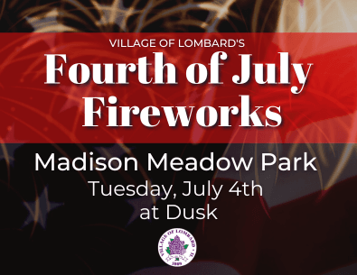 fireworks in dark sky with overlay text with event details