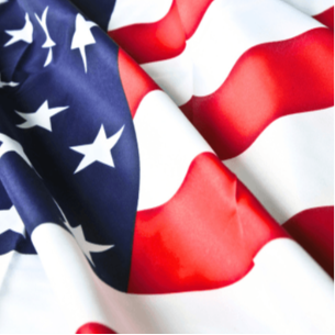 Graphic with US flag in background