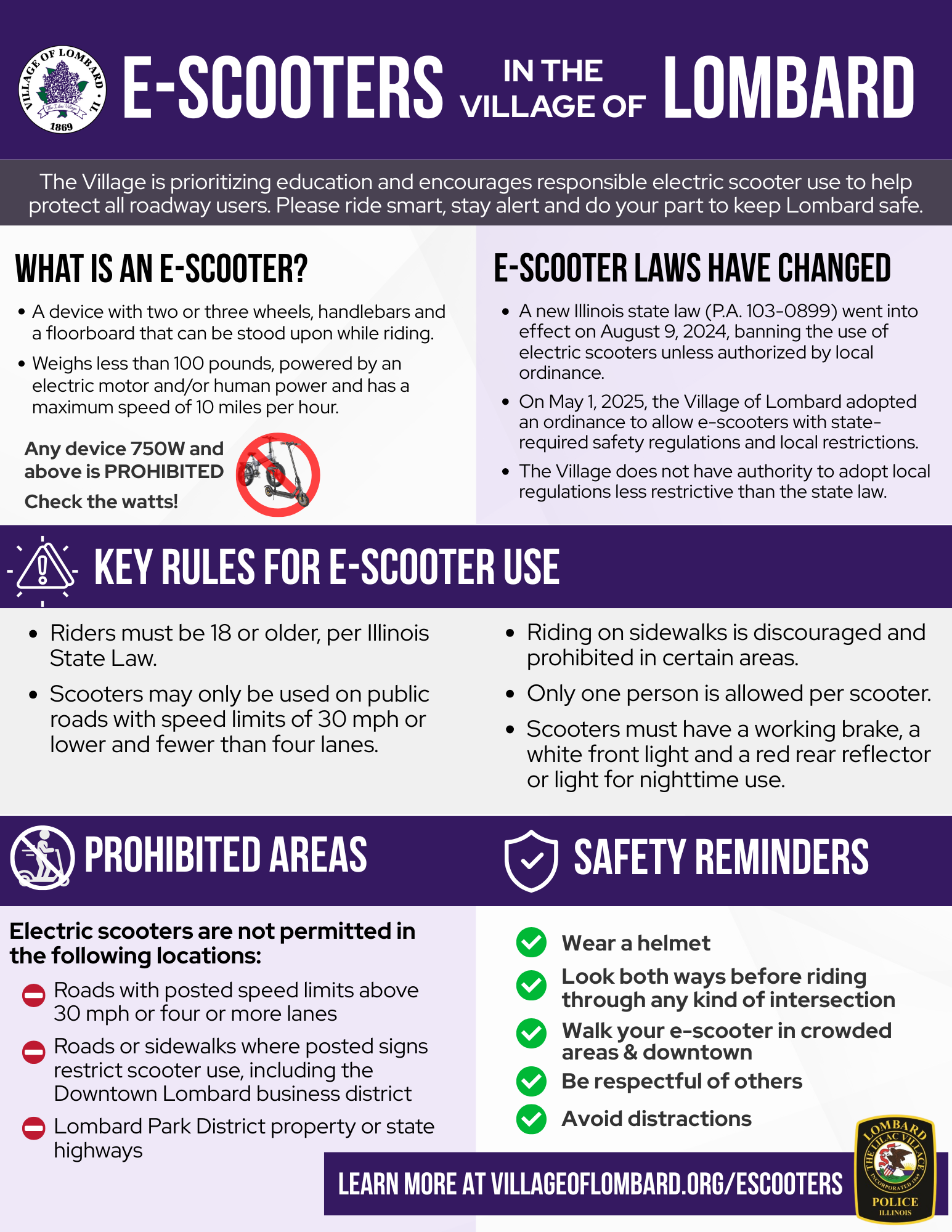 E-Scooters in Lombard Educational Handout