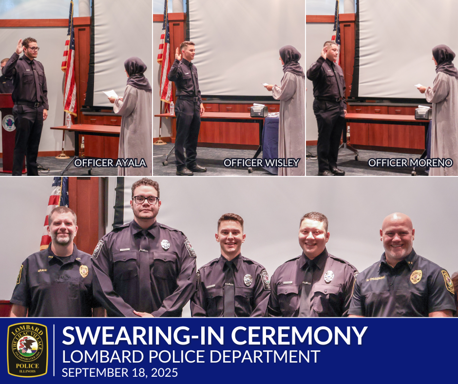 collage of photos taken during ceremony with their right hand raised