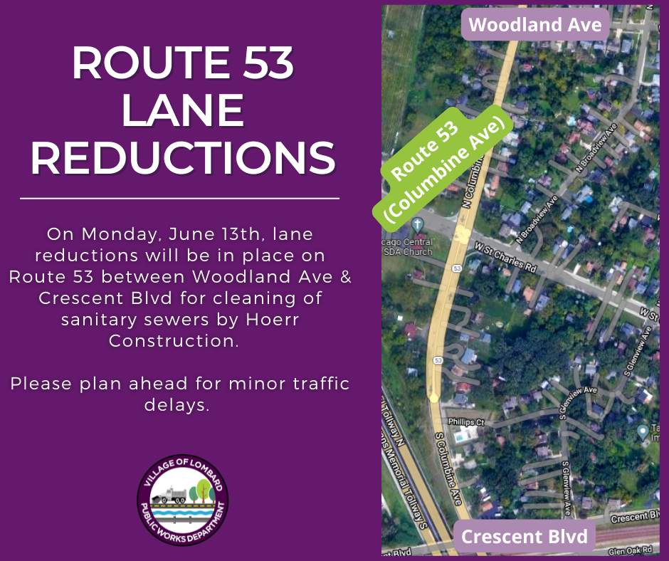 Lane Reductions - Sewer Cleaning June 2022
