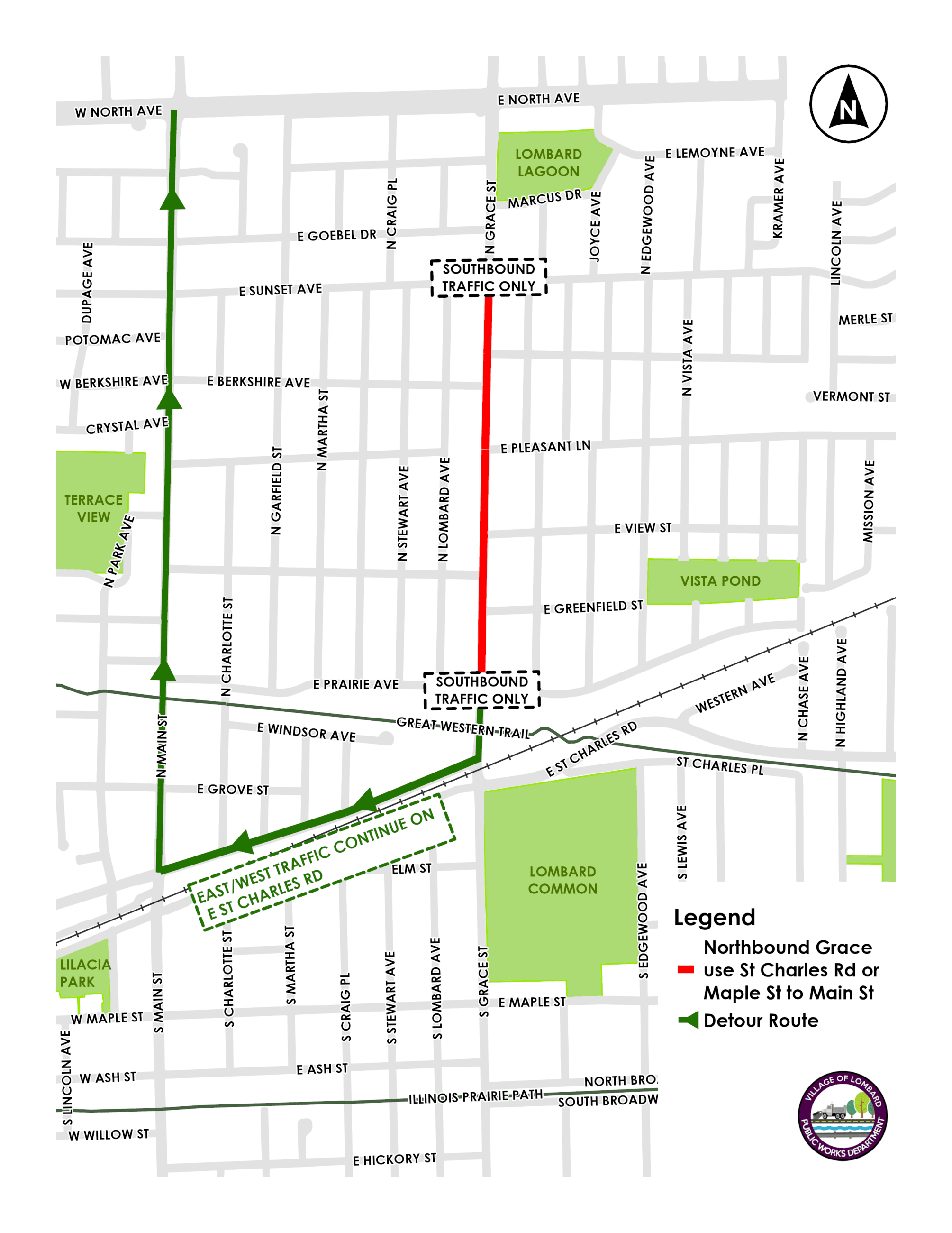 N Grace Detour Routing Map